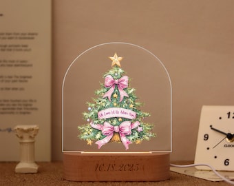 Oh Come Let Us Adore Him Night Light, Custom Christianity Lamp, Religious Festival LED, Christian Christmas Tradition Light, Christmas Tree