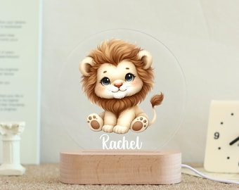 Doll Textured Lion Night Light, Baby Gift, Custom Girls Boys Night Light, Animals Night Lamp, Nursery Decor, Night Light Gift, Bedroom Light