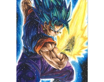 Vegito SSJ Blue - Fine Art Printing - Smooth Matte Finish paper (Various sizes)
