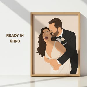 Minimalist Faceless Portrait Illustration, Faceless Portrait, Couple custom Portrait, Engagement Drawing, Digital Portrait, Digital Art
