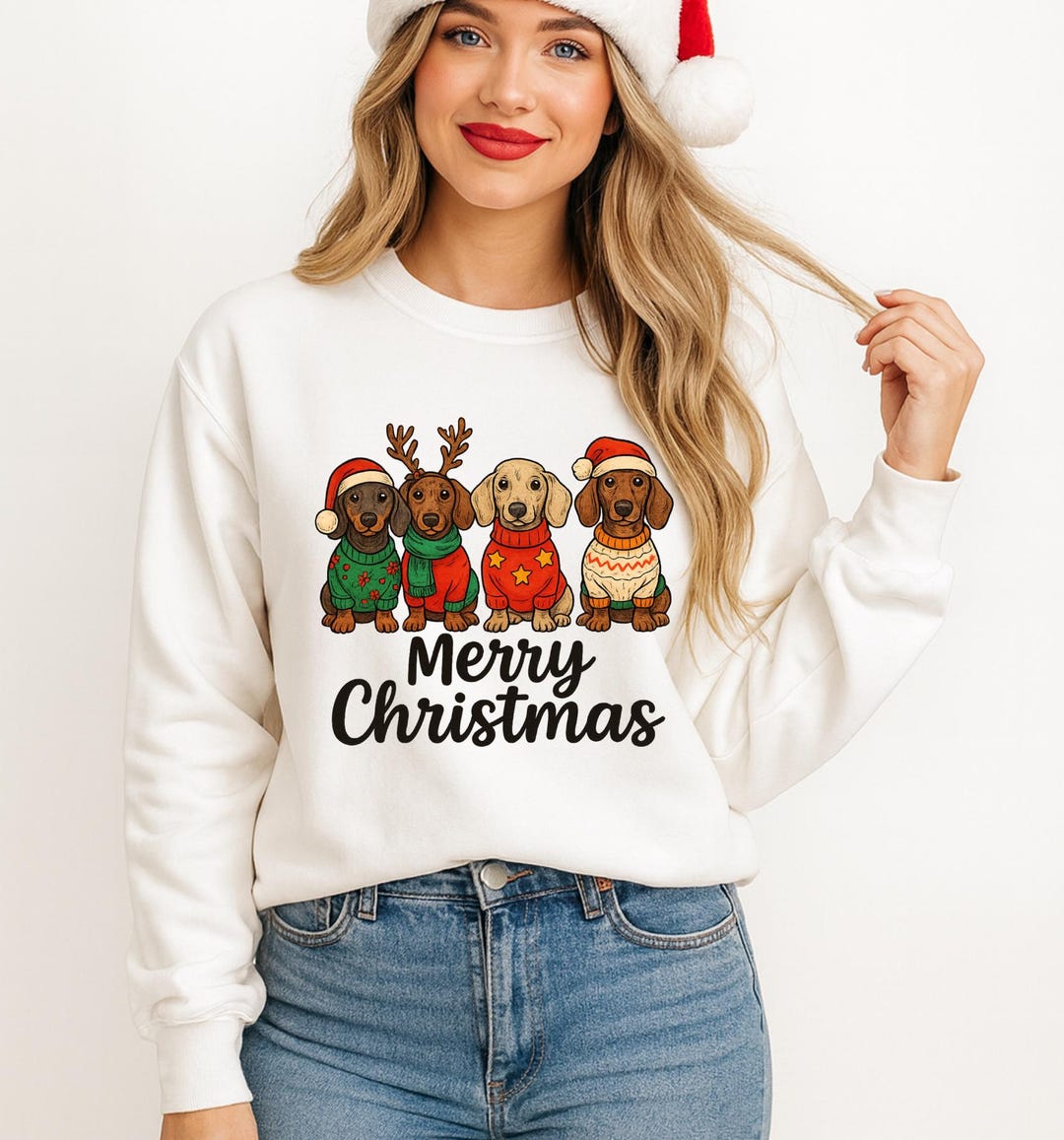 Merry Christmas Dachshund Dog PNG, Cute Puppies, Christmas Holiday Pet ...