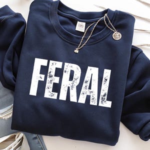 Feral Grunge Slogan White Png, Feral Svg, Distressed Text Png, Feral T-Shirt Svg Png Cut files for Cricut, T-Shirt Clipart, Feral Clipart