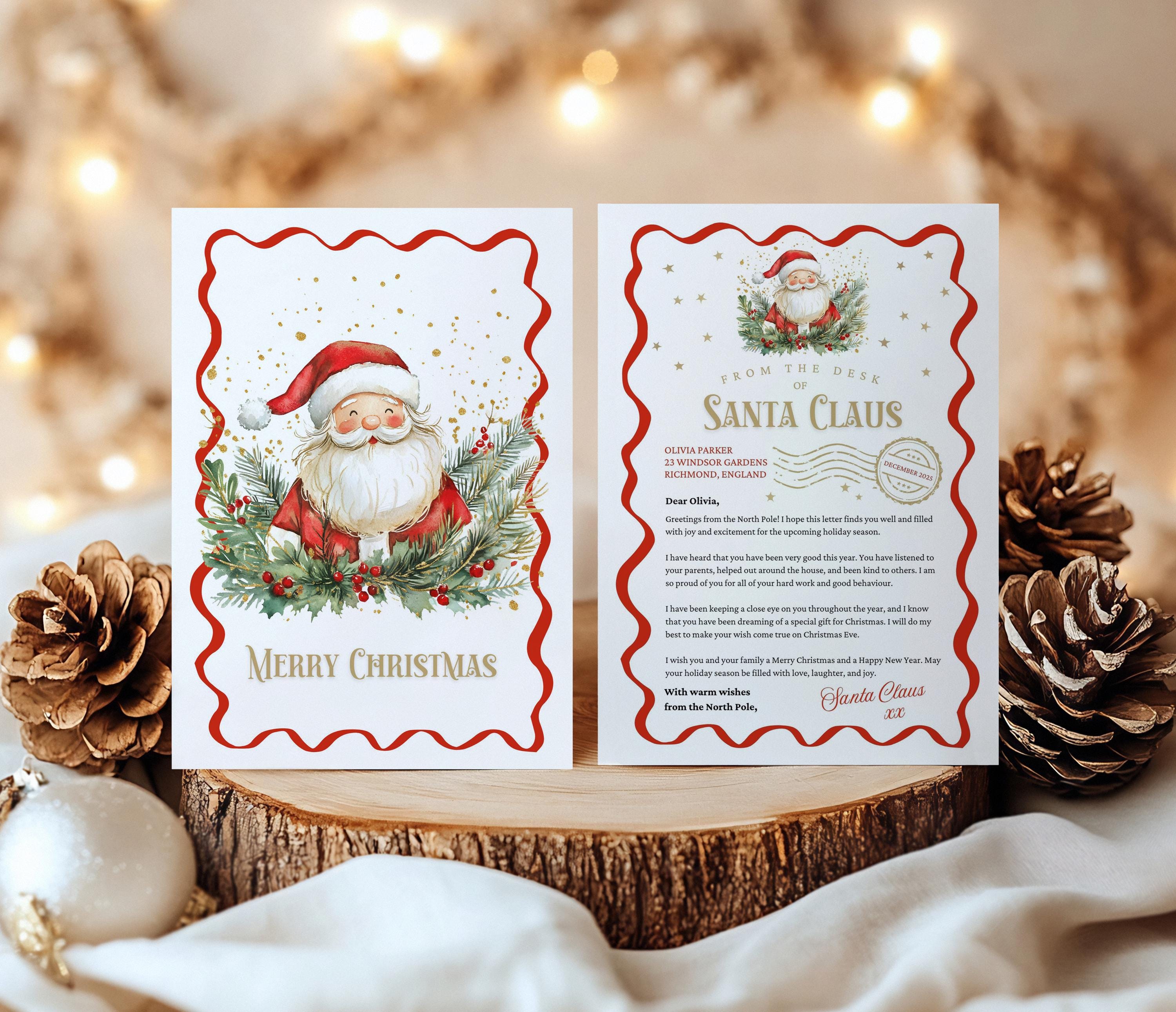 Editable Santa Letter Template | Printable Christmas Message ...