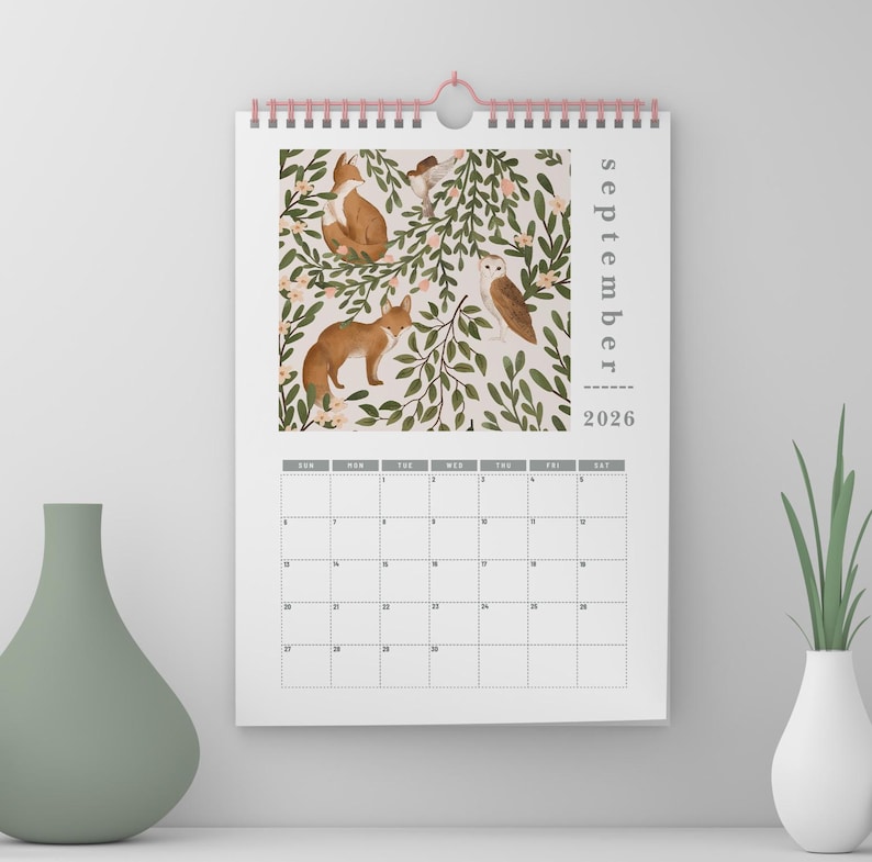 2026 Printable Woodland Calendar | Woodland Animals Monthly Planner ...