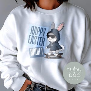 ハッピー イースター Bruh デザイン、PNG、SVG かわいい面白いクールなウサギ、イースター T シャツ デザイン、イースター パーカー デザイン、インスタント デジタル ダウンロード