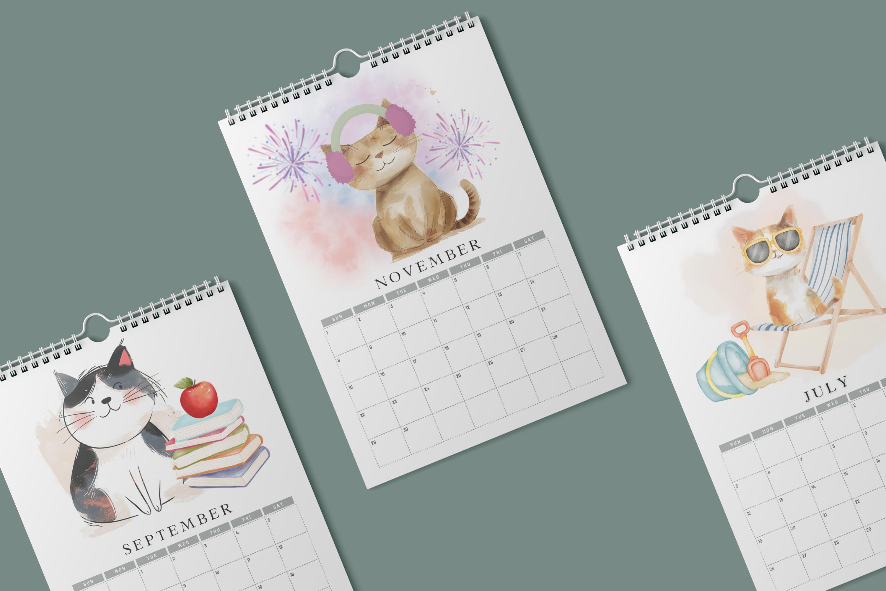 Calendario Imprimible De Gatos 2026 Planificador Mensual Digital De Calendario Imprimible De Gatos 2026 Planificador Mensual Digital De