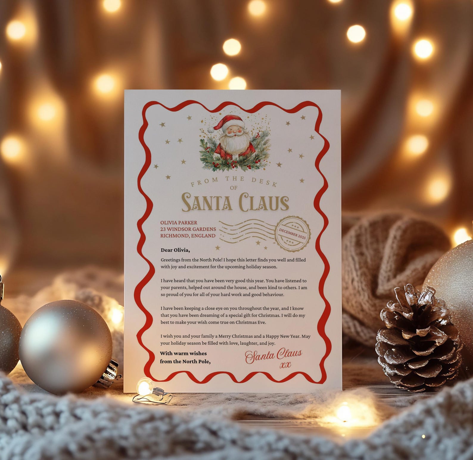 Editable Santa Letter Template | Printable Christmas Message ...