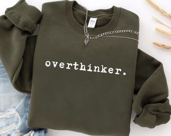 Overthinker Slogan SVG PNG: Grunge T-Shirt Clipart (Digital Download)