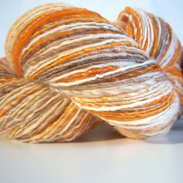 SALE ITALIAN BREAKFAST - Handspun handpainted SW Merino self striping Yarn -  295 yards