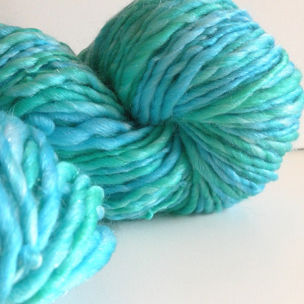 Fall Sale - Fairy Tale - Handspun Hand painted sparkly SW Merino Yarn - 129 yards- Buy 3 and get FREE SHIPPING