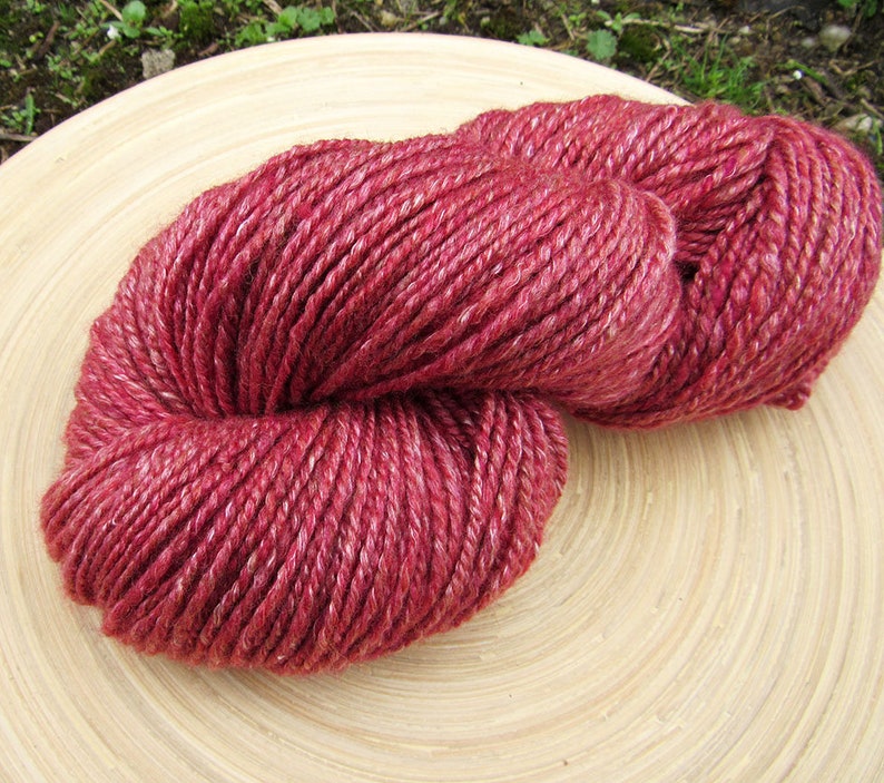 98 grams 220 yards Handspun yarn 2 ply luxury blend merino silk image 2