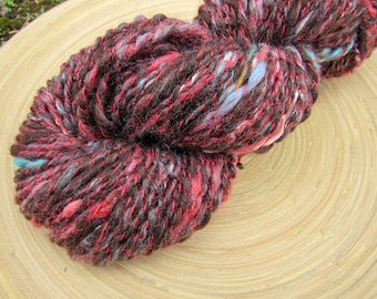 80 grams 118 yards - Handspun yarn thread plied luxury merino wool tencel blend