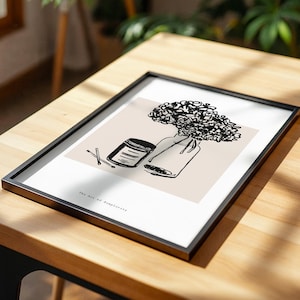 Chic Line Art of a Vase and Flowers Poster, Abstract Colorful Modern Wall Decor, Contemporary Art for Home & Office Home Decor