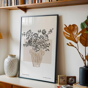 Decorative Flower Vase Illustration Poster, Abstract Colorful Modern Wall Decor, Contemporary Art for Home & Office Home Decor