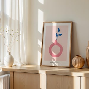 Póster de jarrón minimalista, decoración de pared moderna, abstracta y colorida, arte contemporáneo para el hogar y la oficina.