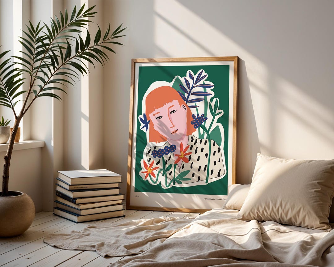 Floral Portrait Art Print: Abstract Colorful Modern Wall Decor - Etsy