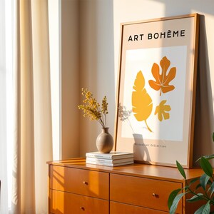 Póster Art Boheme de otoño, decoración de pared moderna, abstracta y colorida, arte contemporáneo para el hogar y la oficina.