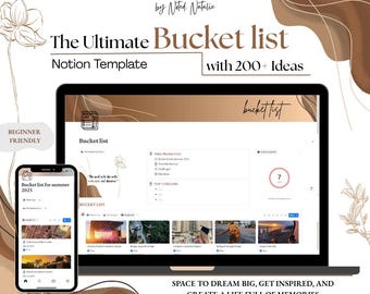 Notion Bucket List Template | Travel, Summer, Solo Dates, Challenges (Digital Download)