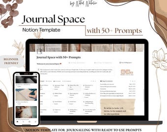 Notion Journal Template | 50+ Prompts for Self-Discovery (Digital Download)