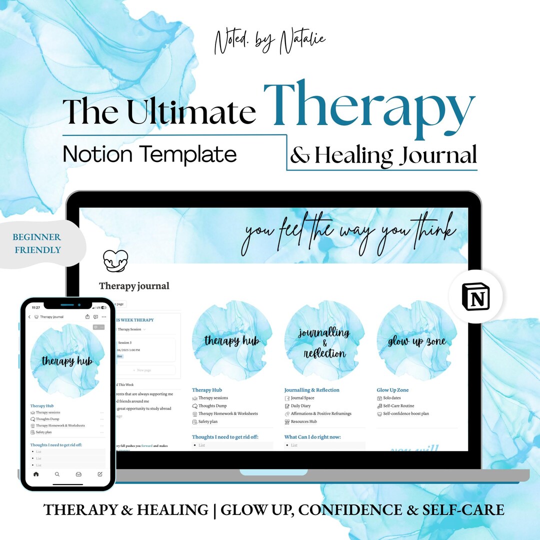 Therapy Journal Notion Template | Mental Health, Healing Prompts (digital Download) - Etsy