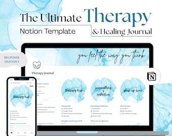 Therapy Journal Notion Template | Mental Health, Healing Prompts (Digital Download)