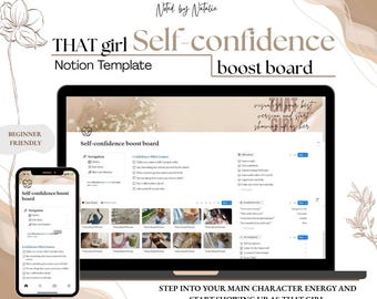 That Girl Self-Confidence Notion Template | Aesthetic Digital Board