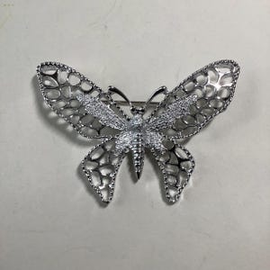 Vintage Butterfly Sarah Coventry Jewelry Pin Brooch, Silver Toned