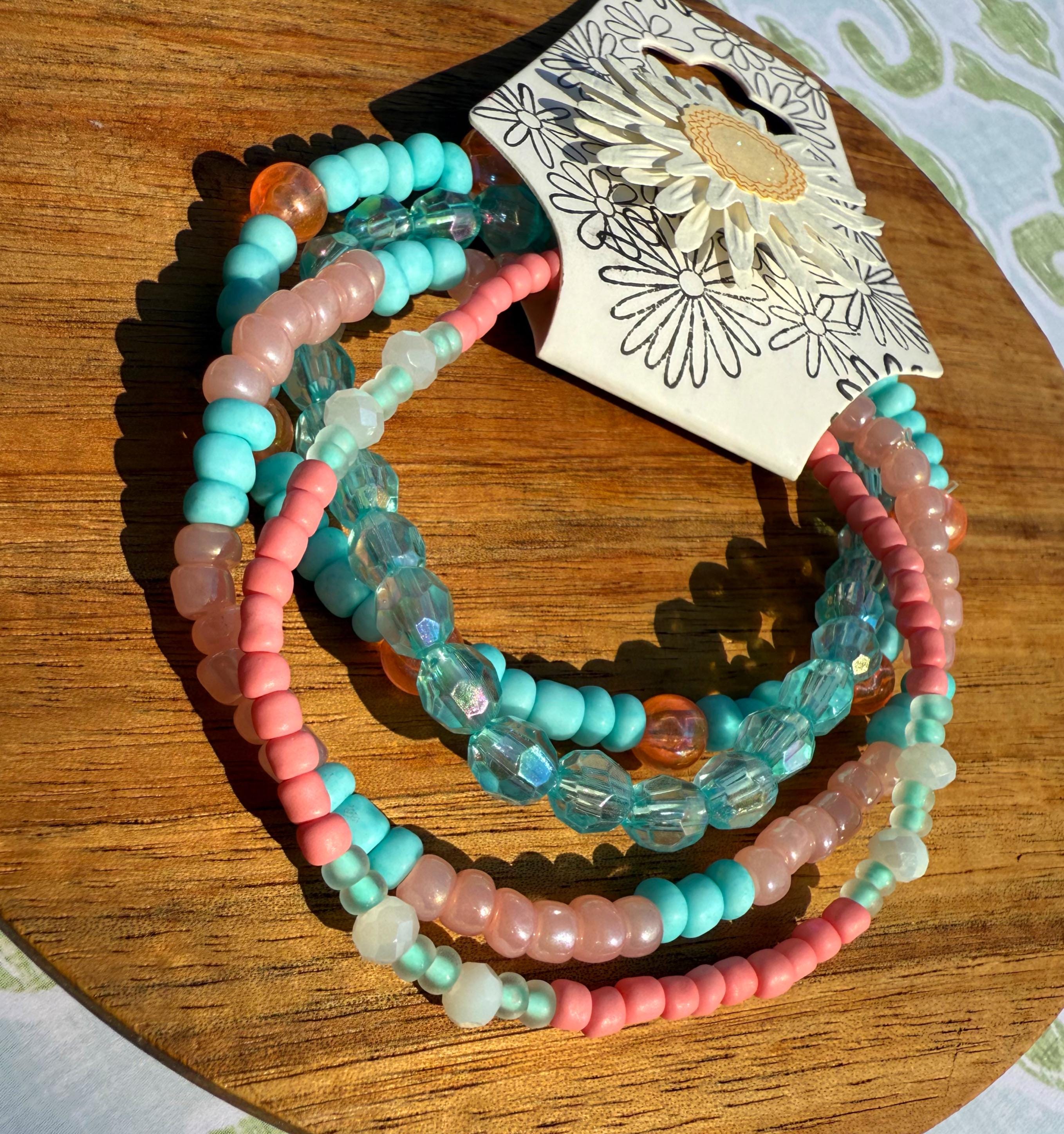 Simple Beaded Bracelet Set with Wildflower Seed Packet