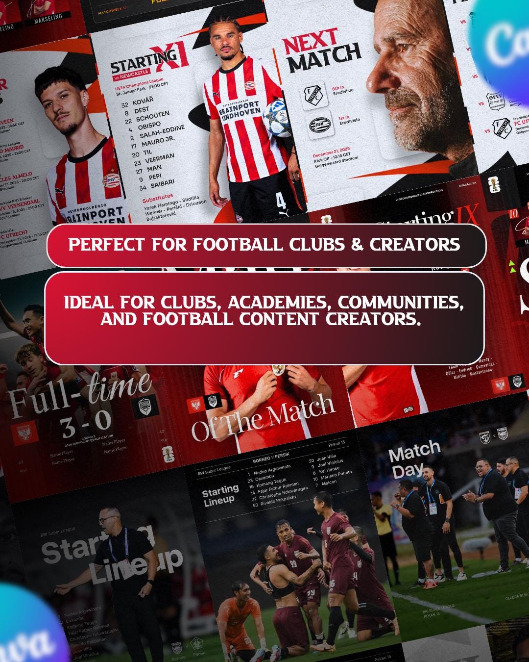 60 + Editable Football Graphics Pack – Complete Matchday & Player ...