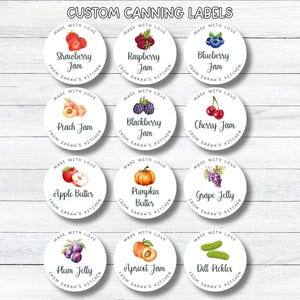 Personalized Jam and Canning Stickers, Custom Lid Labels for Jars, Jelly, Jam, Vegetables, Fruit, Spread