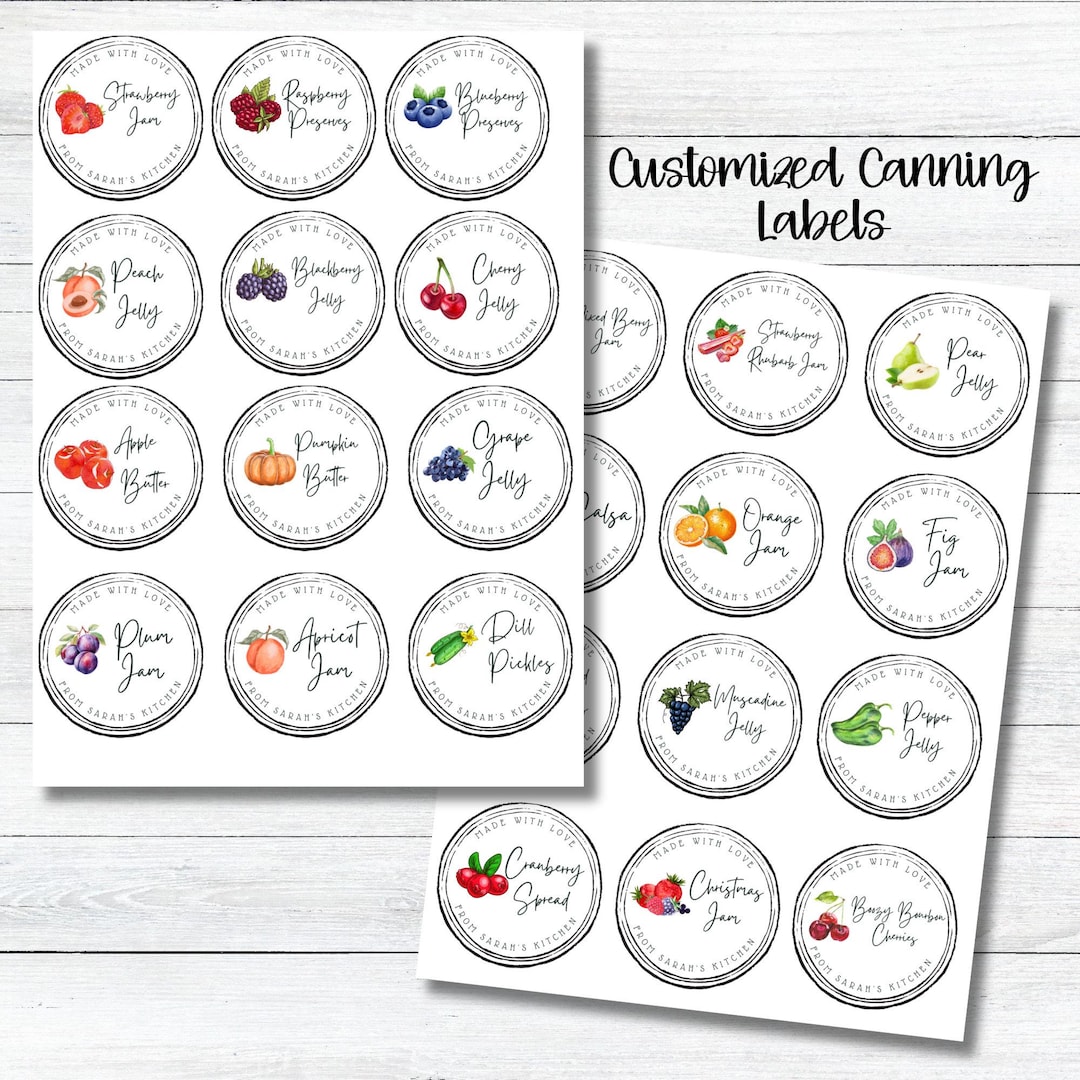 Personalized Jam and Canning Stickers, Custom Lid Labels for Jars