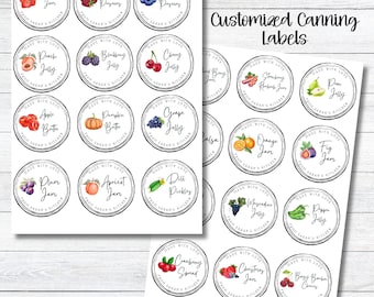 Personalized Jam and Canning Stickers, Custom Lid Labels for Jars, Jelly, Jam, Vegetables, Fruit, Spread
