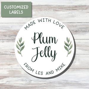 Custom Jam Labels for Canning | Personalized Mason Jar Stickers | Pantry Labels for Homemade Jam, Jelly, Preserves | Labels for Gifts