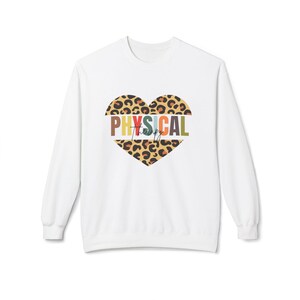Leopard Heart Physical Sweatshirt, Cozy Crewneck Top, Perfect for Gift Giving, Wellness & Fitness Enthusiasts, Cute Casual Wear, Animal