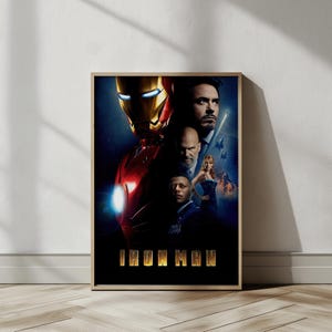 Armored Hero Action Poster – High-Tech Superhero Canvas Wall Art with Bold Suit Design for Comic Fans, Movie Lovers, and Action Collectors