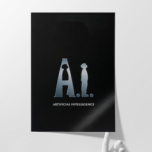 Póster de niño robot futurista: lienzo enrollado para pared con temática de ciencia ficción, drama e inteligencia artificial.
