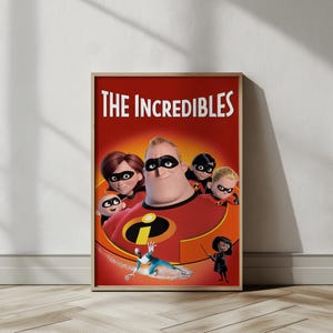 Póster familiar animado de superhéroes: lienzo colorido con dibujos animados para decorar habitaciones infantiles, para amantes de la cultura pop y para decorar el hogar.