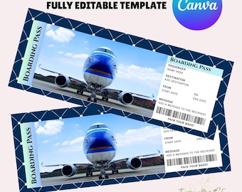 Boarding Pass Birthday Invitation, Adventure Awaits Travel Themed World Map Editable Digital Invite Passport Airplane, Plane Ticket, Any Age