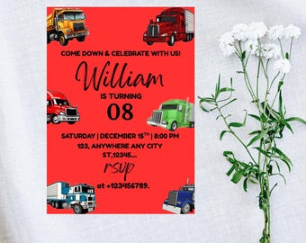 Cars Birthday Invitation | Lightning McQueen Invitation, Kids Birthday Invitation | Editable Personalized Canva Printable Digital Invitation