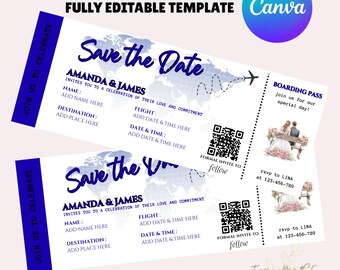 Boarding Pass Save the Date Template,Plane Ticket wedding Invitation,Fake Ticket,Wedding Boarding Pass,Print,Airplane Ticket,Wedding Ticket