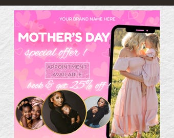 Mothers Day Booking Flyer, May Booking Flyer, May Books open, Hair Braids Nails Lashes MUA Wig, Book Now Flyer, May Appointment Flyer