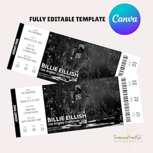 Bearbeitbares Konzertticket Canva, DIY-Kartenvorlage, druckbare benutzerdefinierte Konzertkarte, Geburtstagsgeschenkidee, Überraschungsgeschenk, digitaler Download