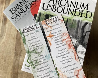Brandon Sanderson Cosmere Leseordnung Lesezeichen Mistborn Trilogy Stormlight Archives Arcanum Unbounded Fantasy