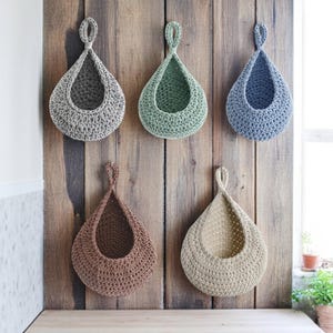 Kleurrijke jute hangmanden – Unieke handgeweven muuropbergset | Rustiek boho-decor voor keuken en huis | Groente- en fruithouders