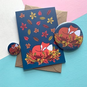 Sleeping Fox Illustrated greetings card image 3