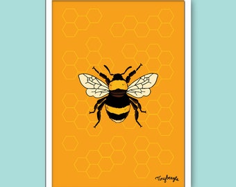 Bee Illustration A4 print