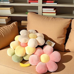 Floral Throw Pillow: Plush Flower Cushion for Nursery Decor