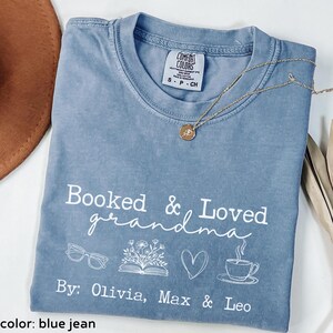Book Lover gift Nana Shirt Personalized Grandma shirt with grandkids names Cozy reader grandma Gift for nana birthday Sentimental mom gifts