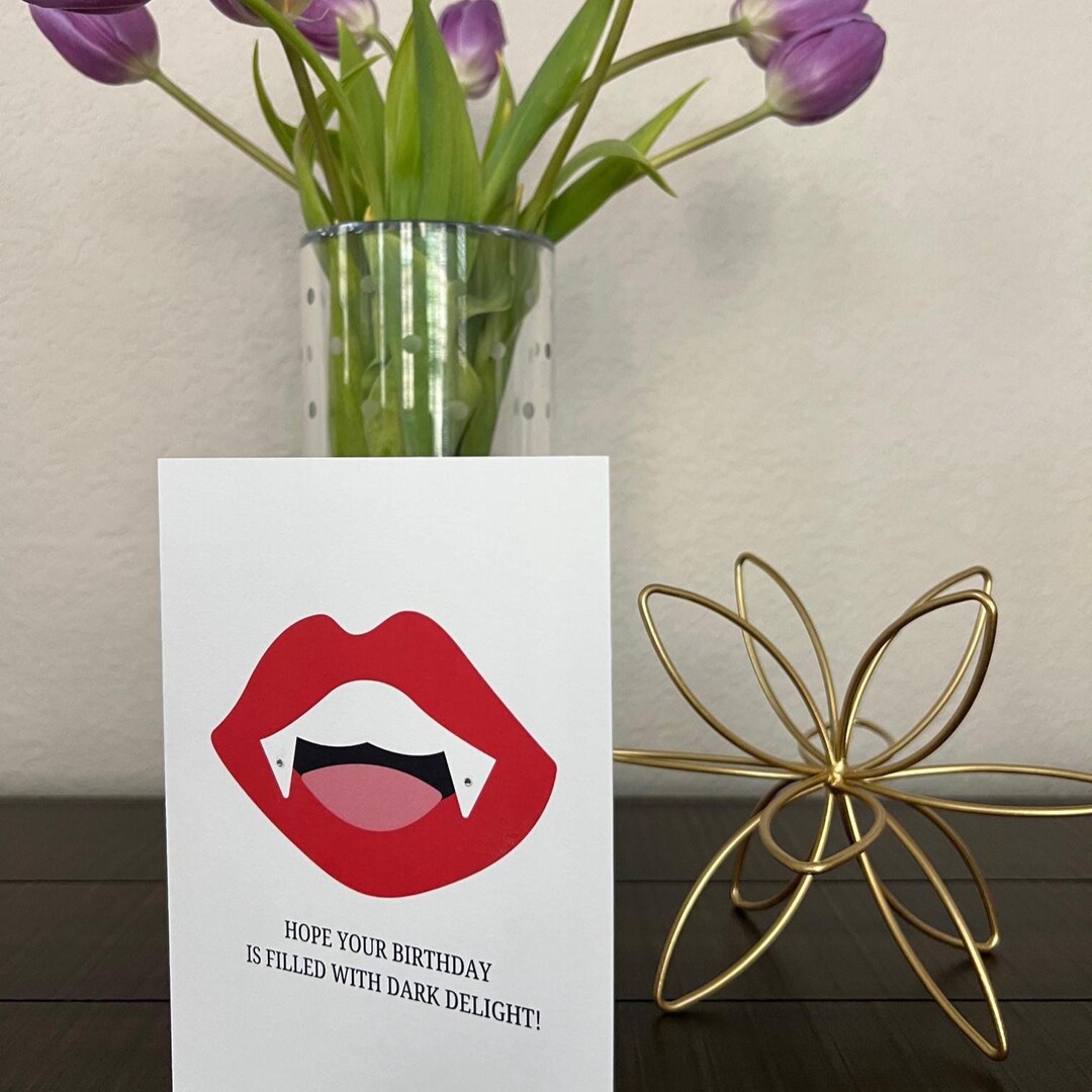 Vampire Fangs Birthday Card, Goth, Horror - Etsy
