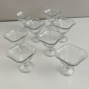 Vintage Bormioli Art Deco Sundae Glasses (Set of 8)